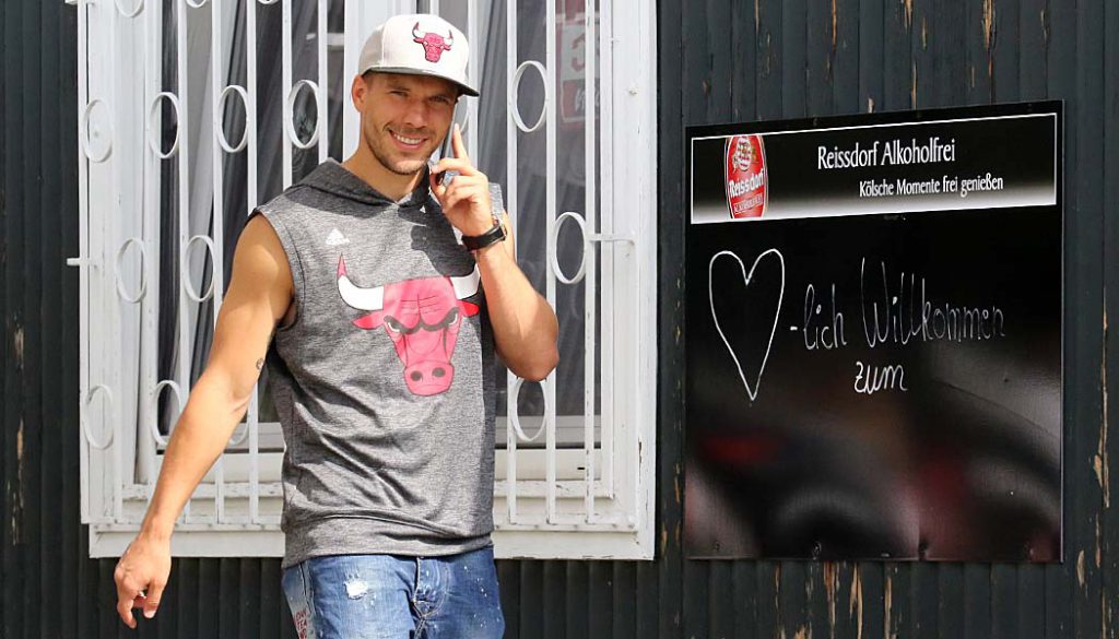 Lukas Podolski zu Gast am Geißbockheim. (Foto: GBK)