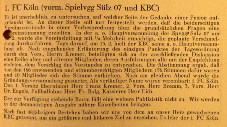 „Der Boss“ Franz Kremer und die Geburt des 1. FC Köln