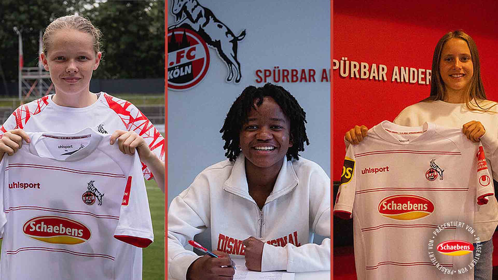 Sandra Walbeck, Emma Lattus und Lilith Schmidt wechseln zum 1. FC Köln. (Fotos: 1. FC Köln)