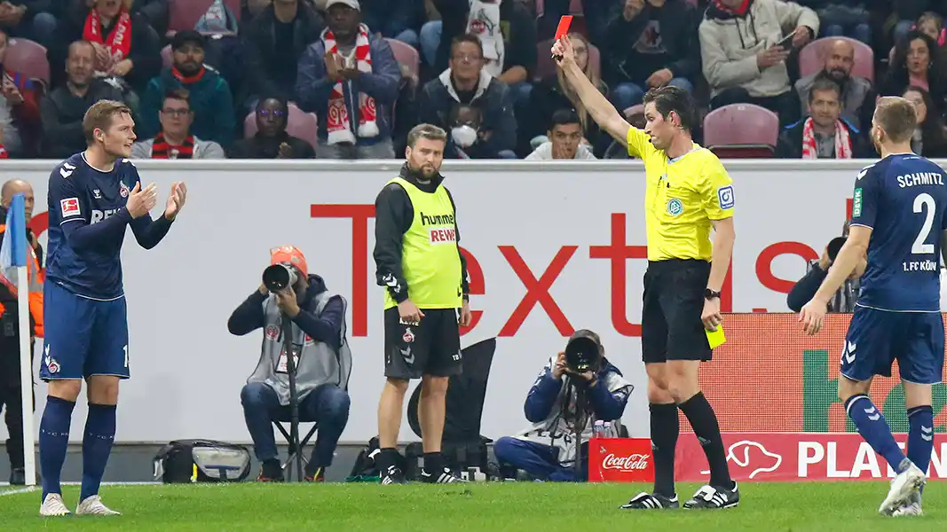 Luca Kilian wurde gegen Mainz zum zweiten Mal in dieser Saison vom Platz gestellt. (Foto: IMAGO / Huebner)