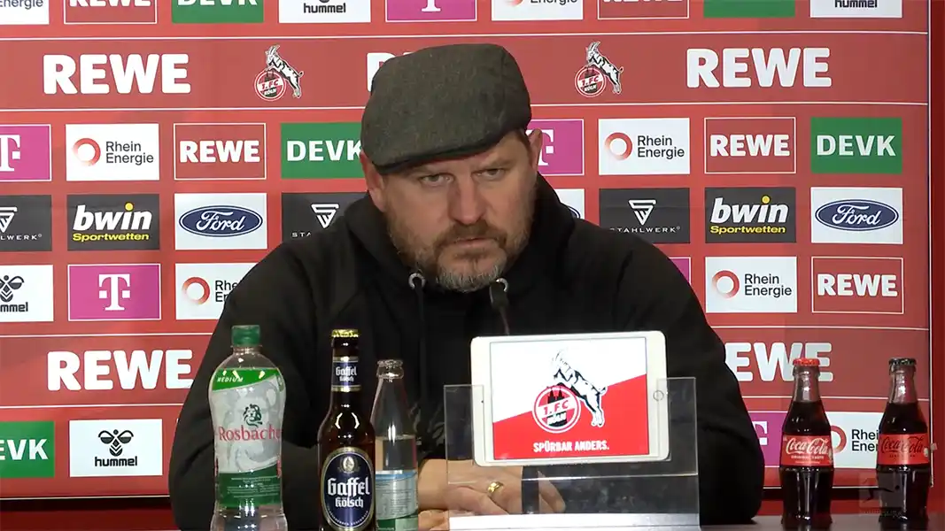 Steffen Baumgart nach dem Spiel gegen Bremen. (Foto: Screenshot)