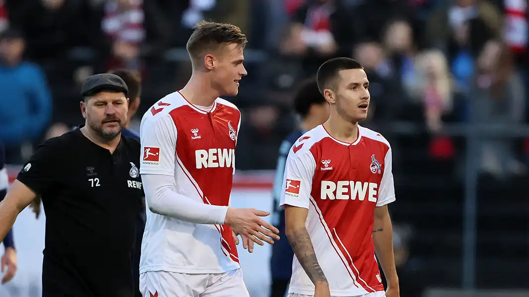 Steffen Baumgart, Steffen Tigges und Denis Huseinbasic nach dem Test gegen den HSV. (Foto: Bucco)