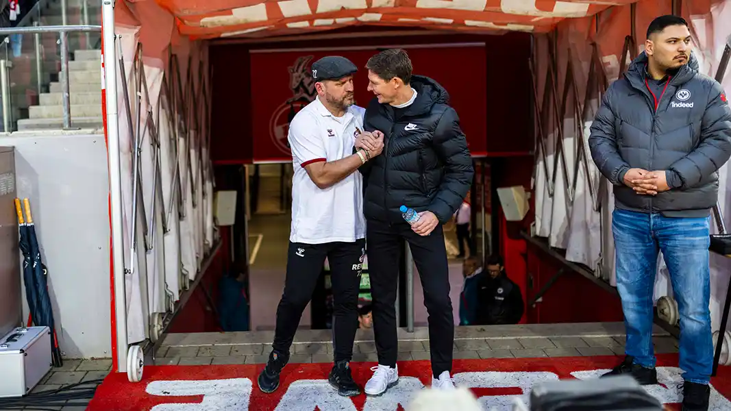 Steffen Baumgart und Oliver Glasner lieferten sich nach dem Spiel einen verbalen Schlagabtausch. (Foto: IMAGO / Müller)