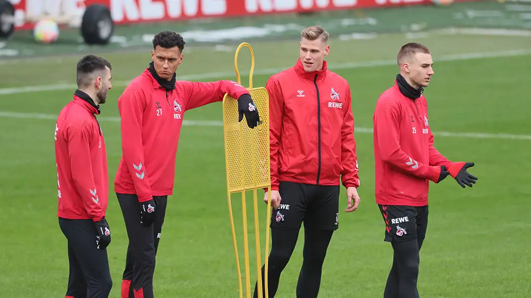 Die Stürmer des 1. FC Köln: Sargis Adamyan, Davie Selke, Steffen Tigges und Tim Lemperle. (Foto: Bucco)