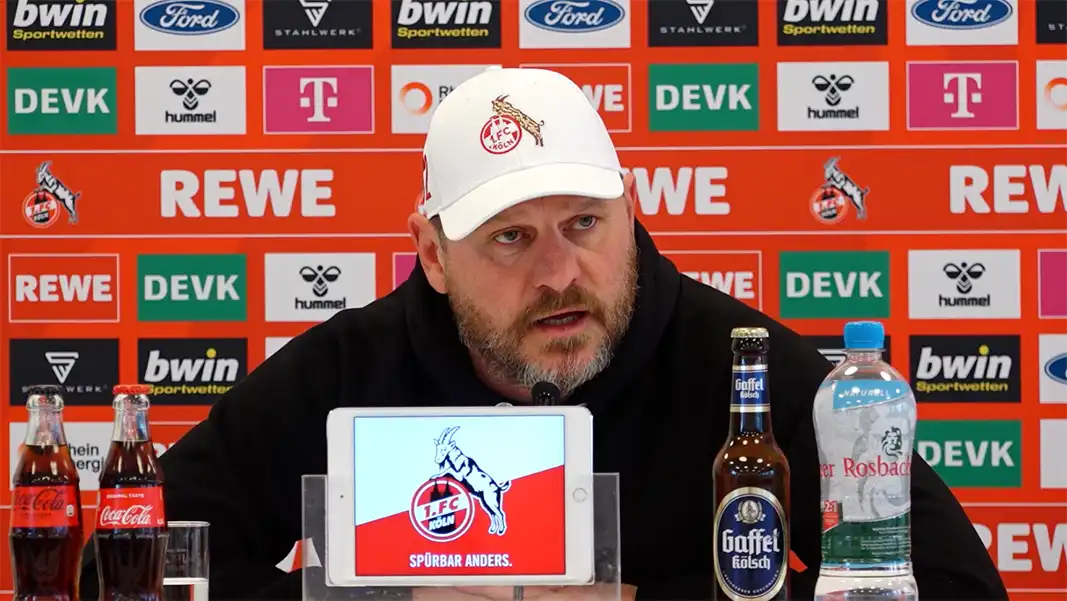 Steffen Baumgart vor dem Spiel gegen Hoffenheim. (Foto: Screenshot)