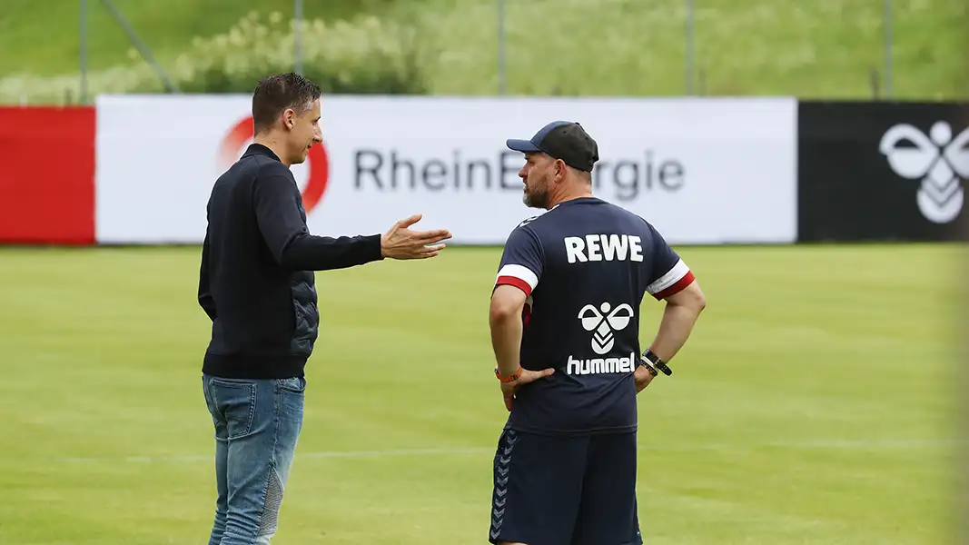 Christian Keller und Steffen Baumgart im Gespräch. (Foto: Bucco)