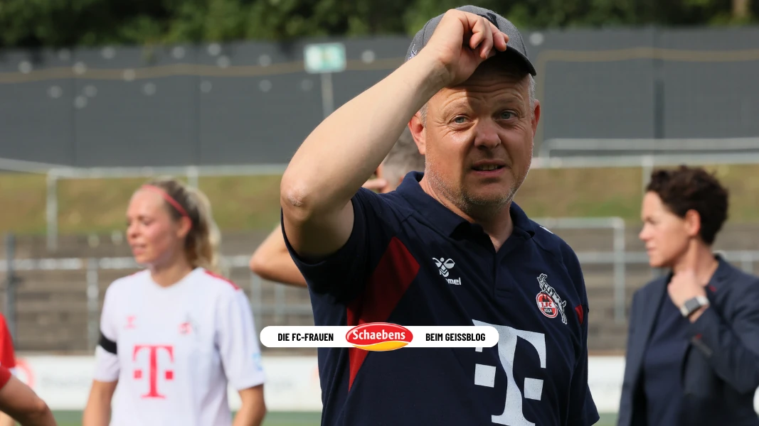 FC-Trainer Daniel Weber nach dem Sieg gegen RB Leipzig. (Foto: Sylvia Eichinger)