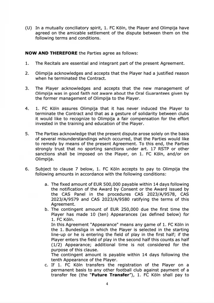 Seite 4 des englischsprachigen Vertrags, der nicht unterschrieben wurde. (Foto: privat)