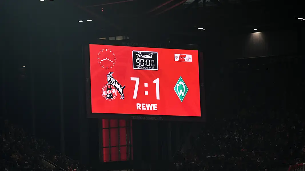 Der 1. FC Köln hat das jüngste Heimspiel gegen den SV Werder Bremen mit 7:1 gewonnen. (Foto: IMAGO / Team 2)