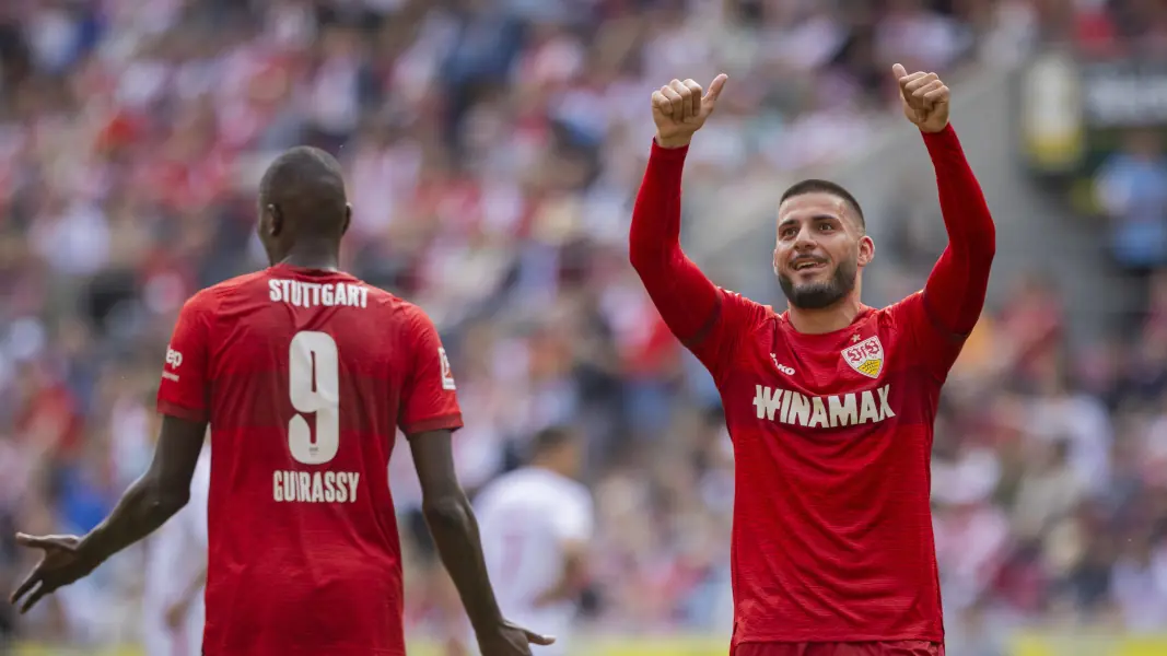 Deniz Undav traf beim Hinspiel in Köln doppelt für den VfB Stuttgart. (Foto: IMAGO / Moritz Müller)