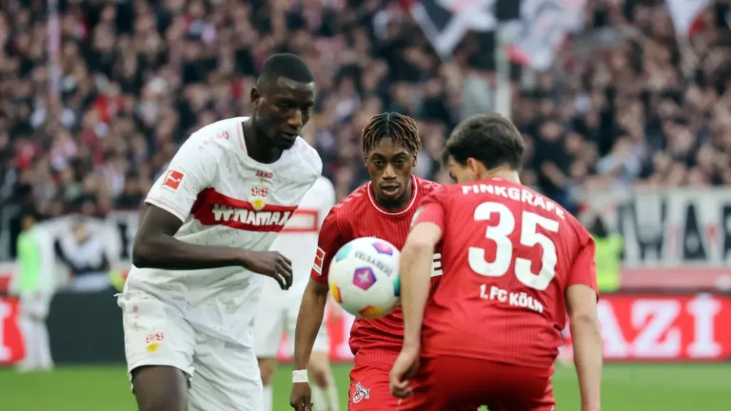 Justin Diehl, hier noch im FC-Trikot gegen den VfB Stuttgart, wurde nicht für die Champions League nominiert. (Foto: IMAGO / Sportfoto Rudel)