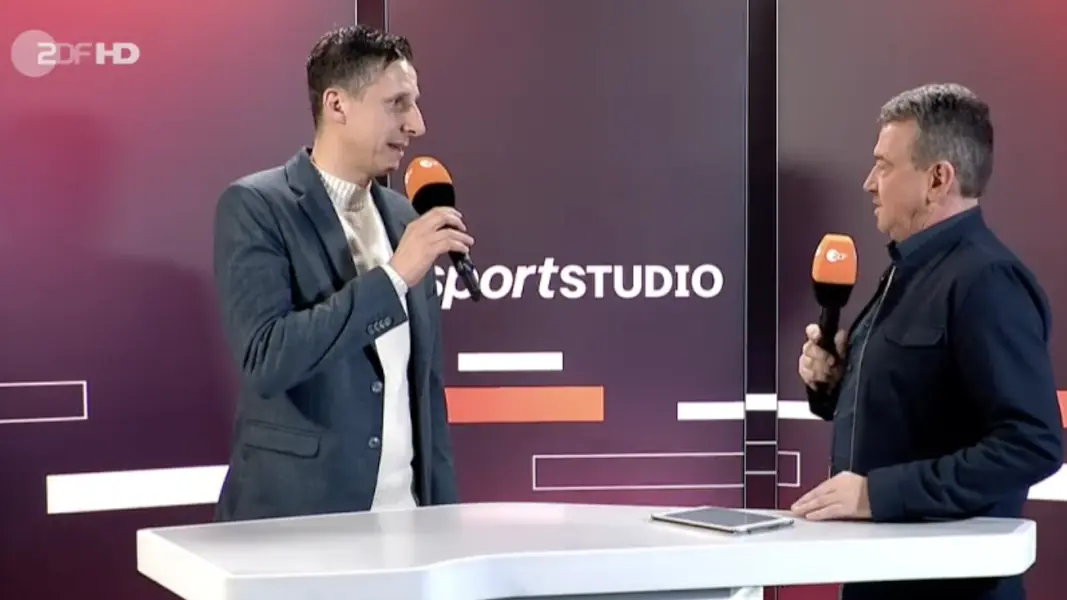 Christian Keller am Samstagabend im Sportstudio-Interview. (Foto: Screenshot ZDF)
