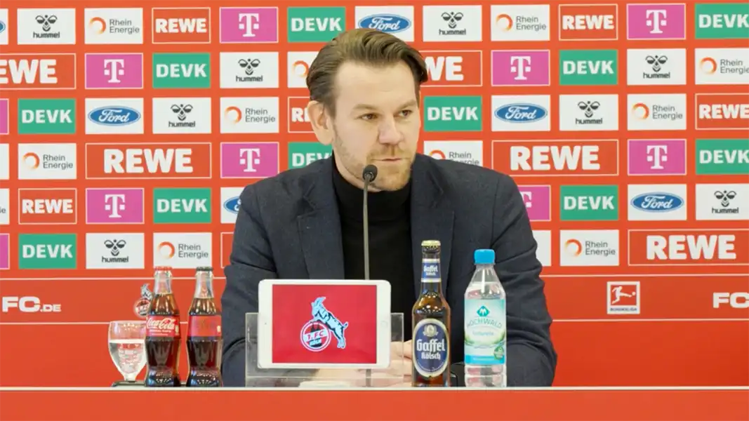 Thomas Kessler auf der Pressekonferenz vor Hoffenheim. (Foto: 1. FC Köln)