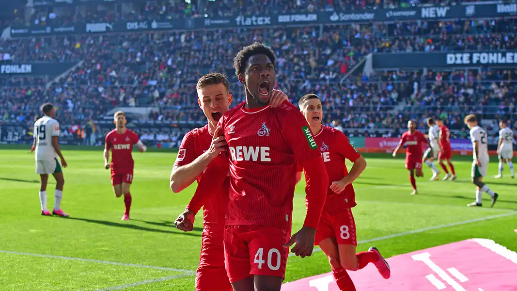 Faride Alidou bejubelt das 1:0 in Mönchengladbach. (Foto: IMAGO / fohlenfoto)