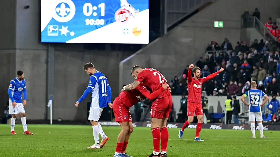 Sieg am 13. Spieltag in Darmstadt: Jetzt kann der 1. FC Köln die Lilien in Liga Zwei schicken. (Foto: IMAGO / Huebner)