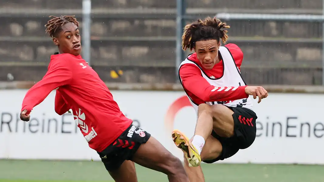 Tidiane Touré (re.) trainierte mit Justin Diehl bereits 2023 bei den FC-Profis. (Foto: Bucco)