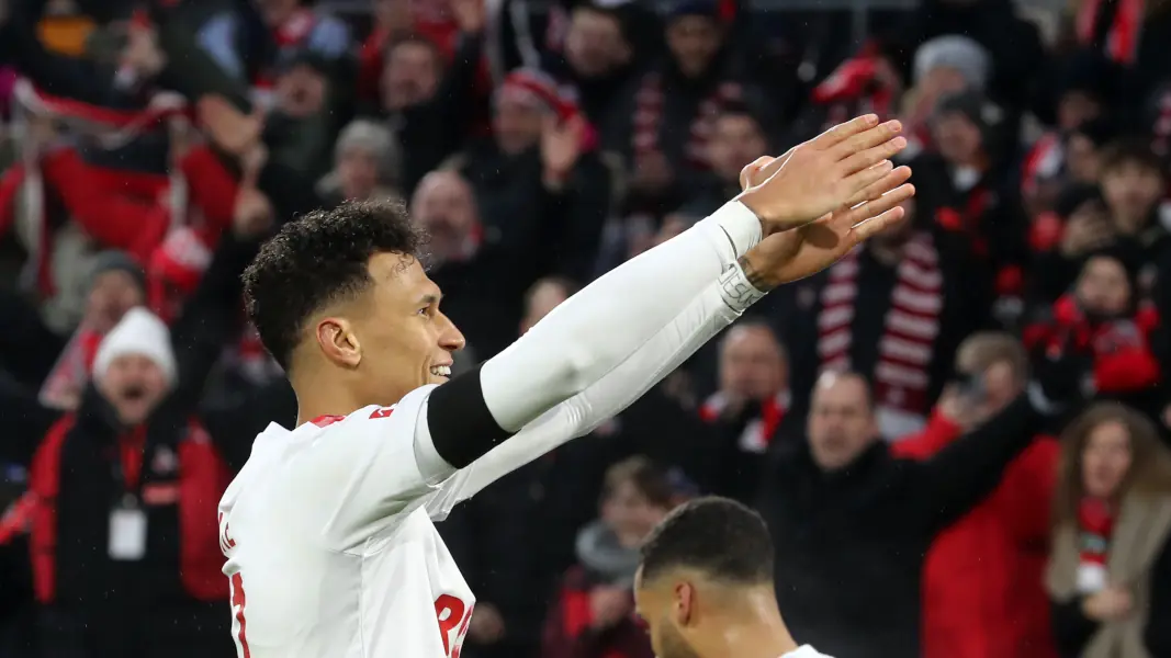 Davie Selke nach seinem letzten Tor im RheinEnergieStadion, im Januar gegen Heidenheim. (Foto: Bucco)