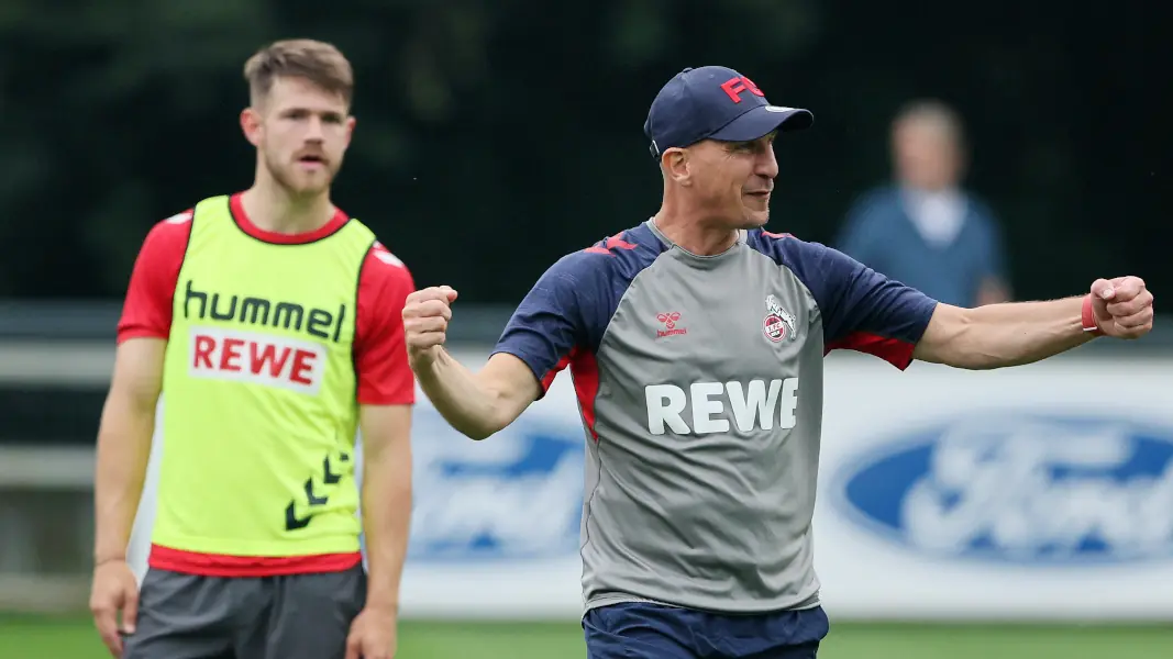 FC-Trainer Gerhard Struber mit Jan Thielmann. (Foto: Bucco)