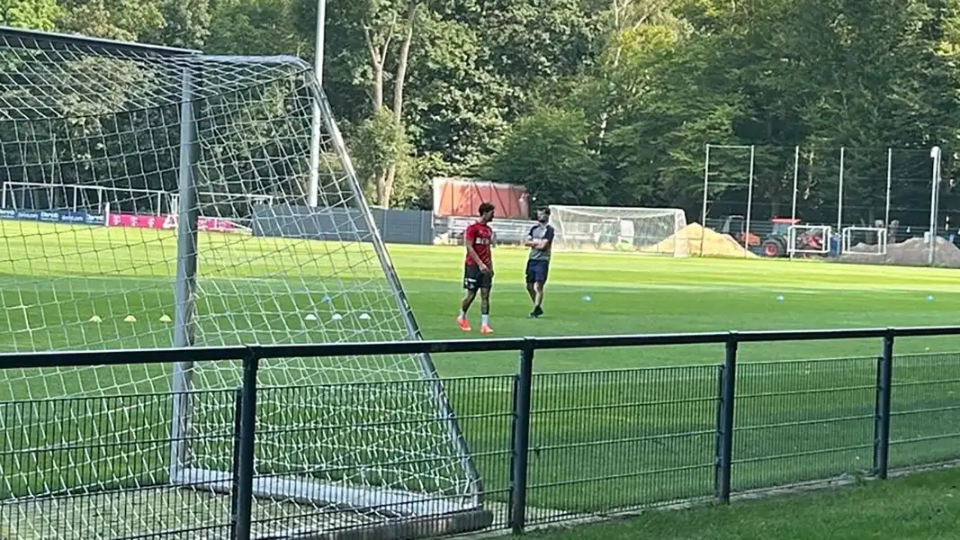 Max Finkgräfe am Samstag mit Leif Frach im Individualtraining. (Foto: GEISSBLOG)