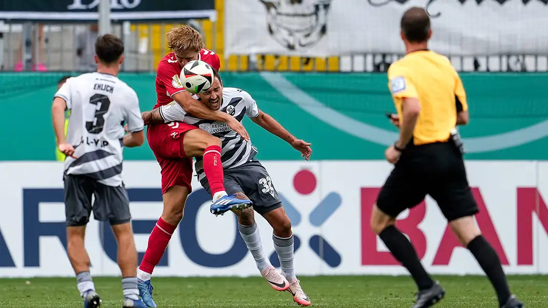 Timo Hübers im Zweikampf gegen den SV Sandhausen. (Foto: IMAGO / foto2press)