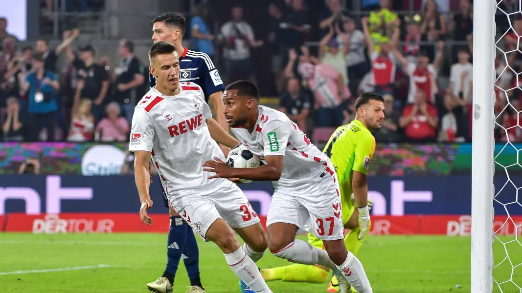 Linton Maina erzielte gegen den HSV das erste Saisontor des 1. FC Köln. (Foto: IMAGO / Jan Huebner)