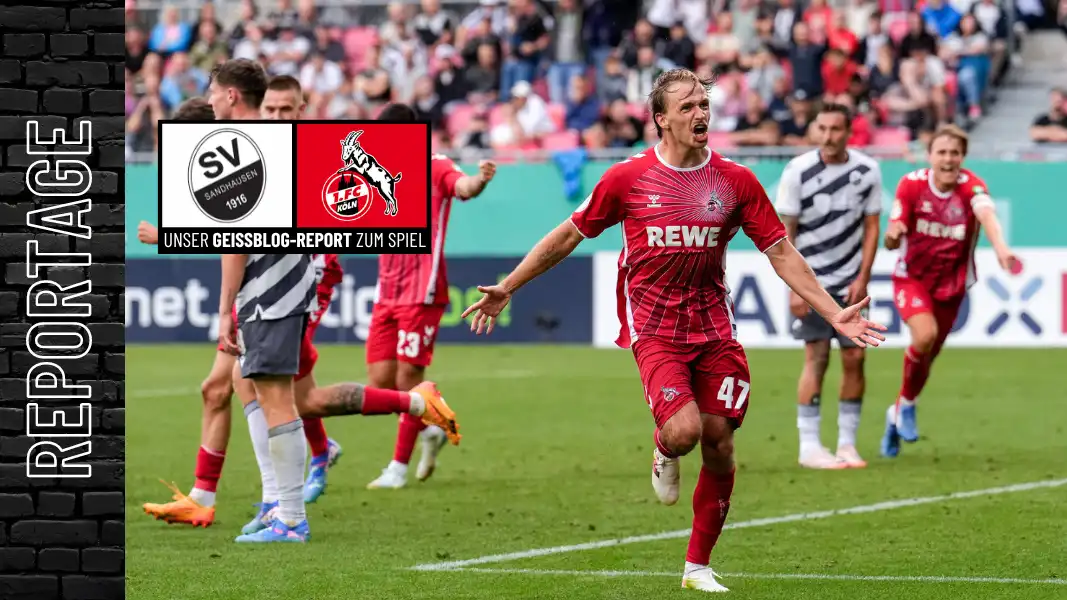 Mathias Olesen bejubelt das 3:2 des 1. FC Köln in Sandhausen. (Foto: IMAGO / foto2press)