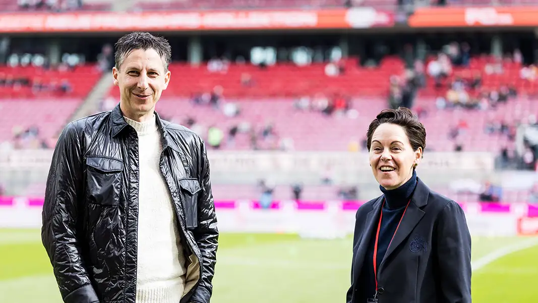 Sport-Geschäftsführer Christian Keller und Bereichsleiterin Frauen- und Mädchenfußball Nicole Bender-Rummler haben beim 1. FC Köln noch Großes vor. (Foto: IMAGO / Beautiful Sports)