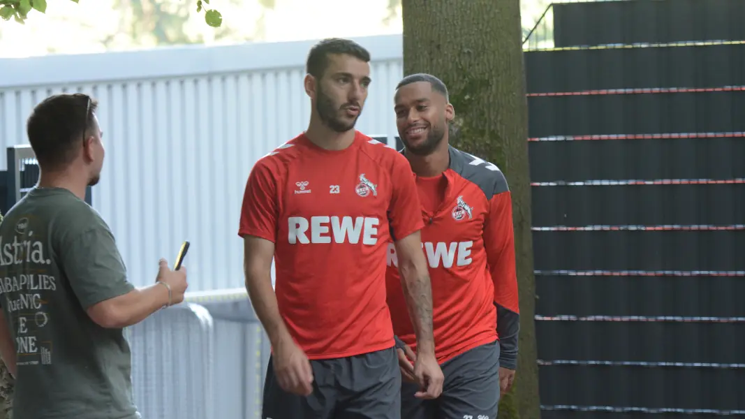 Linton Maina und Sargis Adamyan nach dem Abschlusstraining am Freitagnachmittag. (Foto: GEISSBLOG)