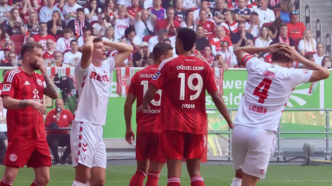 Eric Martel und Timo Hübers können es nicht fassen. (Foto: Bucco)