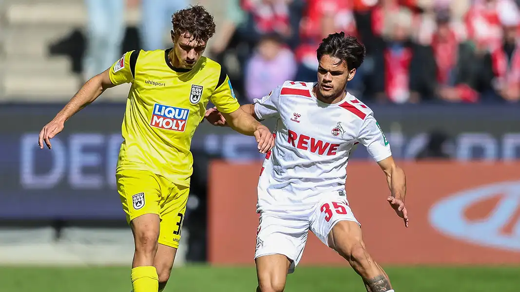 Max Finkgräfe (re.) im Spiel gegen den SSV Ulm. (Foto: IMAGO / Revierfoto)