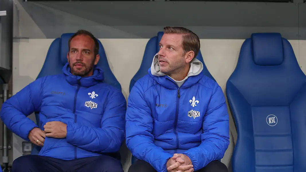 Martin Heck und Florian Kohfeldt arbeiten inzwischen beim SV Darmstadt. (Foto: IMAGO / Eibner)