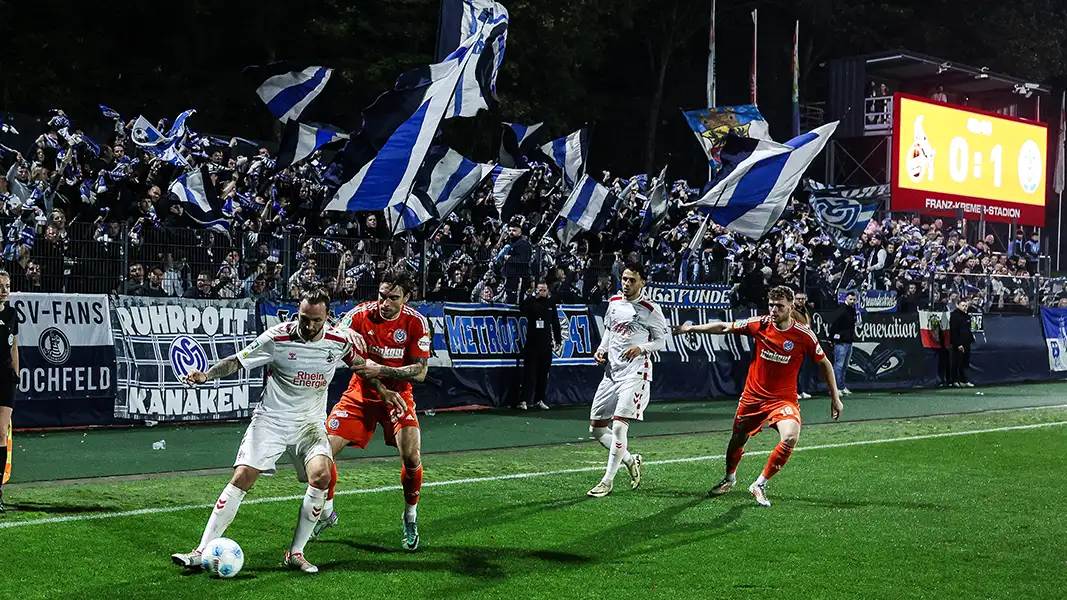 Die Fans des MSV Duisburg verwandelten die Partie für den 1. FC Köln in ein Auswärtsspiel. (Foto: IMAGO / Herbertz)