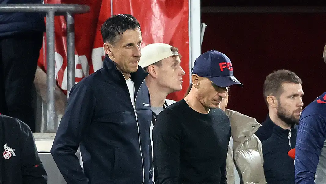 Christian Keller und Gerhard Struber am Freitagabend nach dem Schlusspfiff gegen Paderborn. (Foto: Bucco)