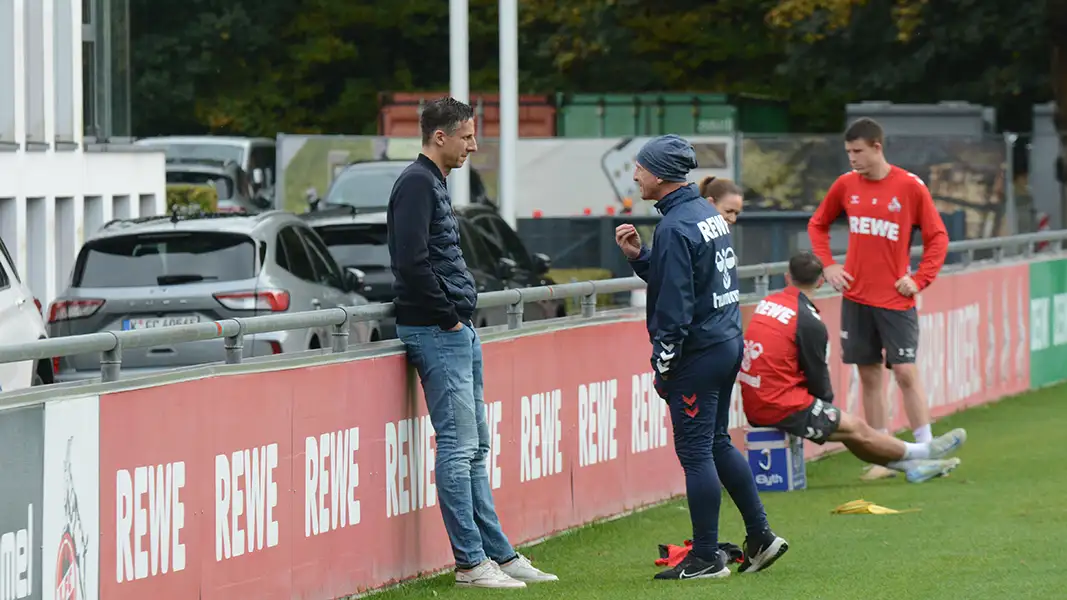 Christian Keller und Gerhard Struber am Tag nach dem 1:5 in Darmstadt. (Foto: GEISSBLOG)