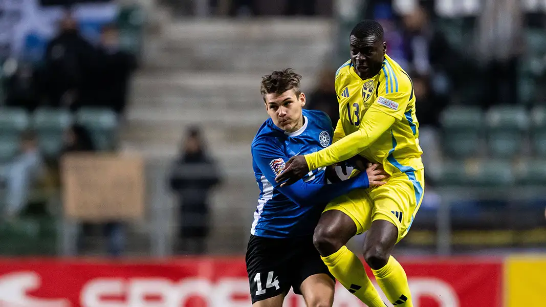 Patrik Kristal bei seinem zweiten Länderspiel gegen Schweden. (Foto: IMAGO / Bildbyran)