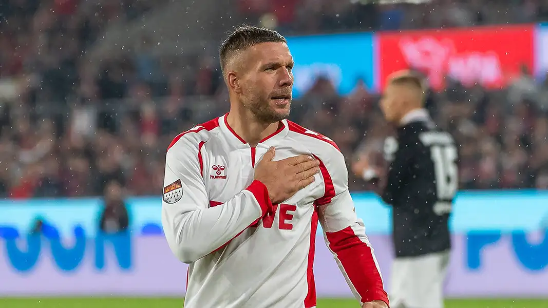 Lukas Podolski ein letztes Mal im FC-Trikot. (Foto: IMAGO / Kirchner-Media)