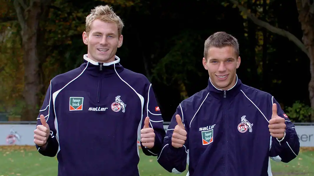 Lukas Sinkiewicz und Lukas Podolski vor 20 Jahren im Oktober 2004. (Archivbild: Ligafoto)