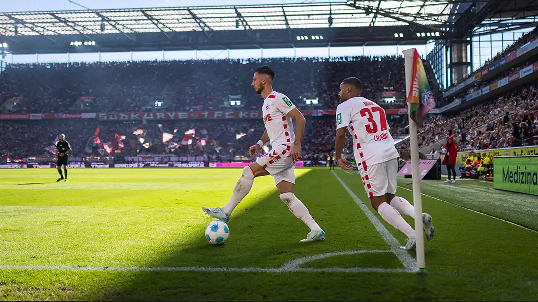 Leart Pacarada und Linton Maina, die beiden Standard-Spezialisten beim FC. (Foto: IMAGO / Moritz Müller)