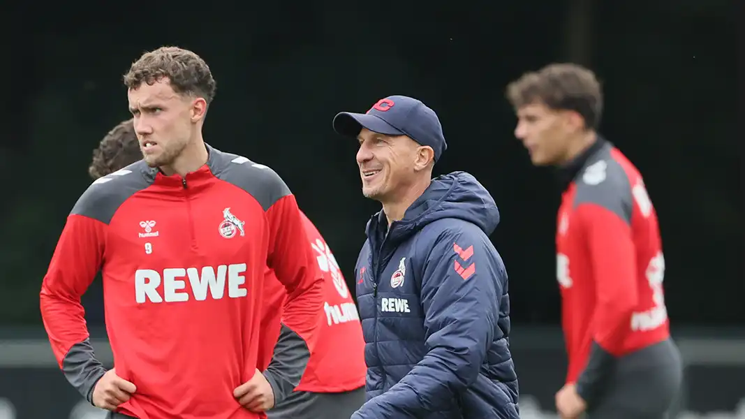 Gerhard Struber und Luca Waldschmidt in dieser Woche im Training. (Foto: Bucco)