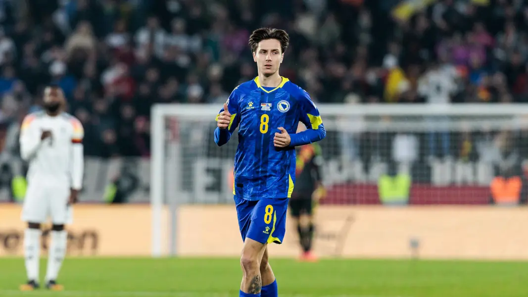 Denis Huseinbasic beim Nations-League-Spiel gegen Deutschland. (Foto: IMAGO / Beautiful Sports)