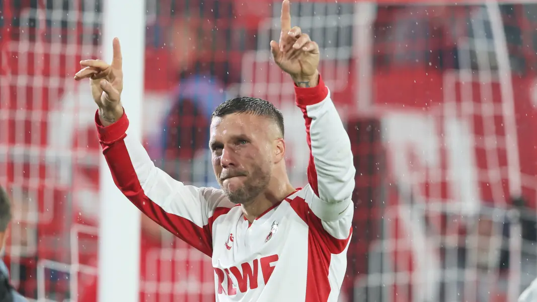 Lukas Podolski bei seinem Danke-Spiel im RheinEnergieStadion. (Foto: Bucco)