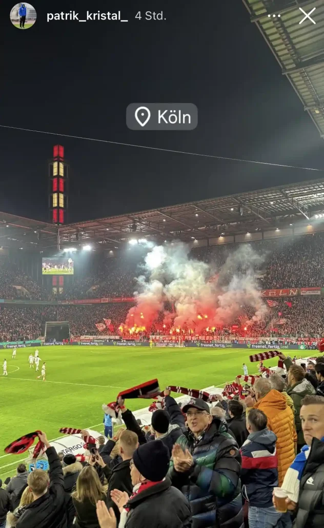 Patrik Kristal teilte auf Instagram einen Schnappschuss aus dem RheinEnergieStadion. (Foto: instagram.com/patrik_kristal_)