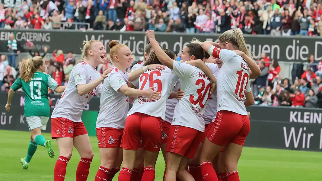 Die FC-Frauen feierten gegen Bremen den ersten Sieg im RheinEnergieStadion. (Foto: Bucco)