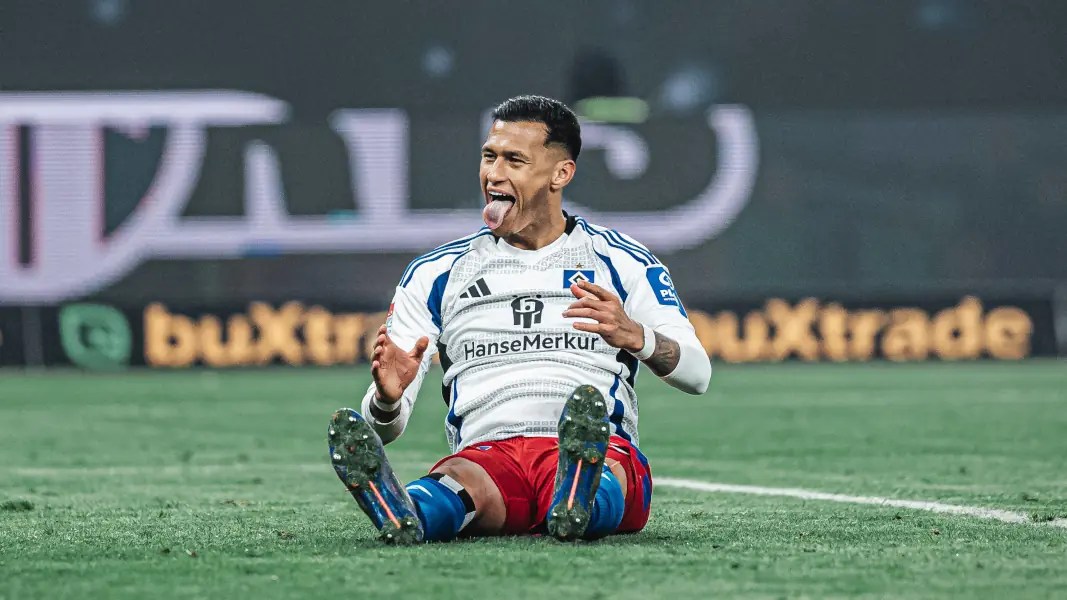 Davie Selke beim HSV-Sieg gegen den 1. FC Köln. (Foto: IMAGO / Justus Stegemann)