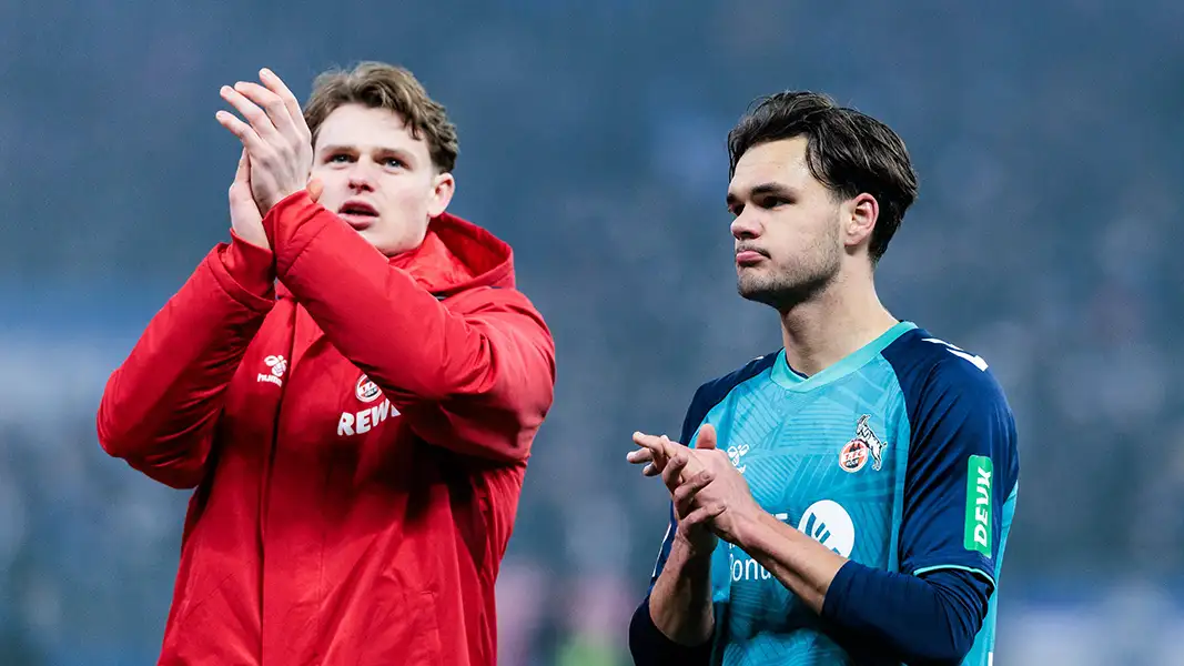 Max Finkgräfe zusammen mit Jonas Urbig nach dem Spiel. (Foto: IMAGO / Beautiful Sports)