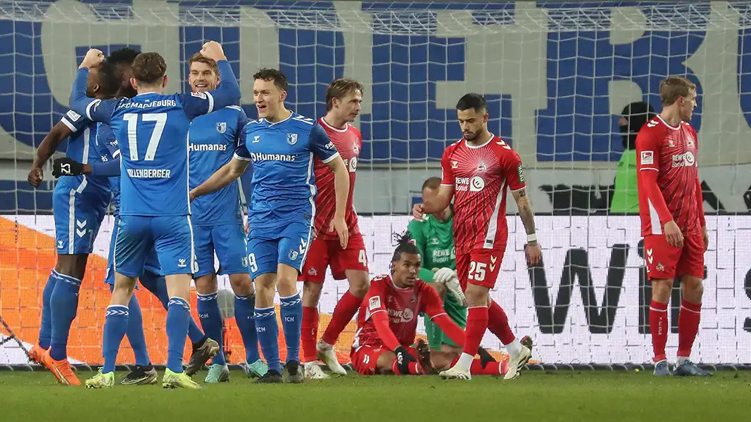 Das 0:1 in Magdeburg nach einem einfachen Freistoß. (Foto: IMAGO / Jan Huebner)