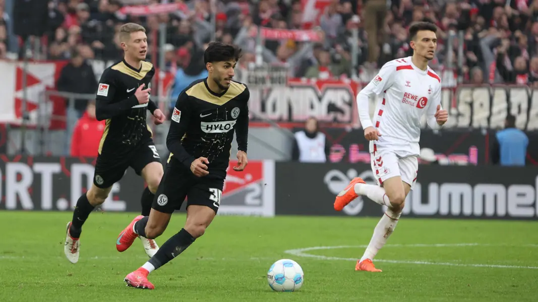 Muhammed Damar war im Januar mit Elversberg beim 1. FC Köln zu Gast. (Foto: IMAGO / Fussball-News Saarland)