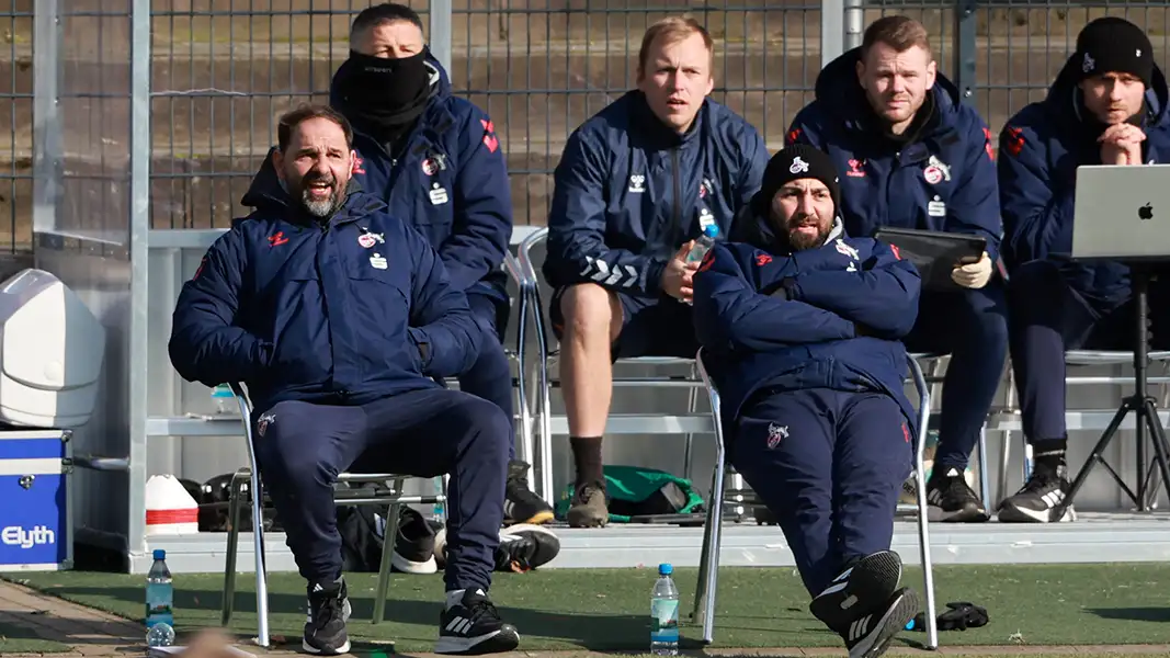 Stefan Ruthenbeck und sein Co-Trainer Ahmet Kücükoglu. (Foto: Bucco)