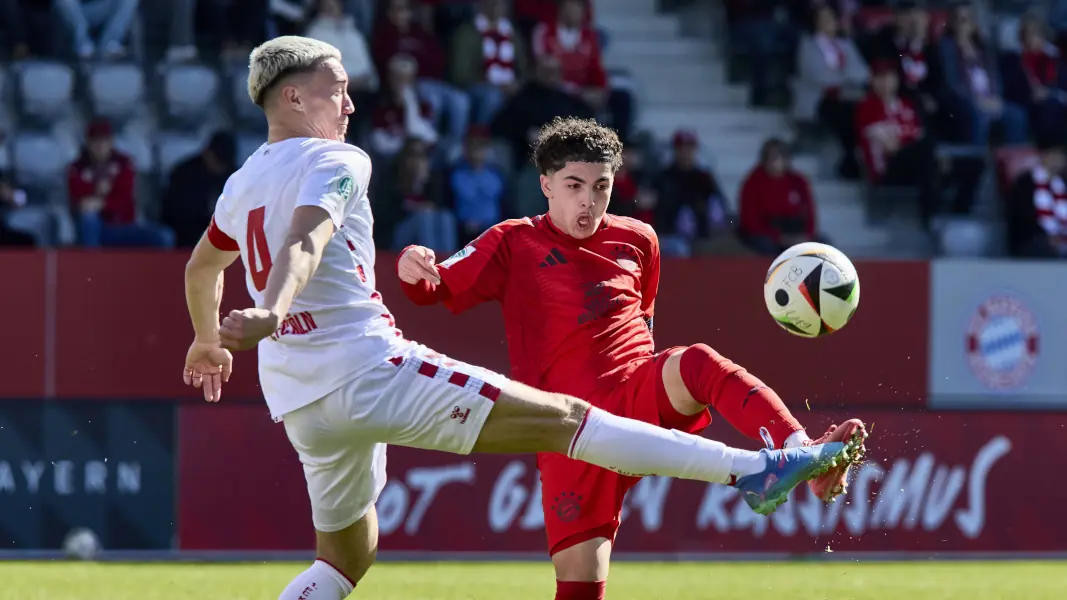 Nick Zimmermann und die U19 des 1. FC Köln wollen an den Sieg bei den Bayern anknüpfen. (Foto: IMAGO / sportworld)