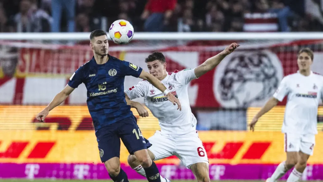 2023 trafen Eric Martel und Tom Krauß mit dem 1. FC Köln und dem FSV Mainz 05 aufeinander. (Foto: IMAGO / Mika Volkmann)